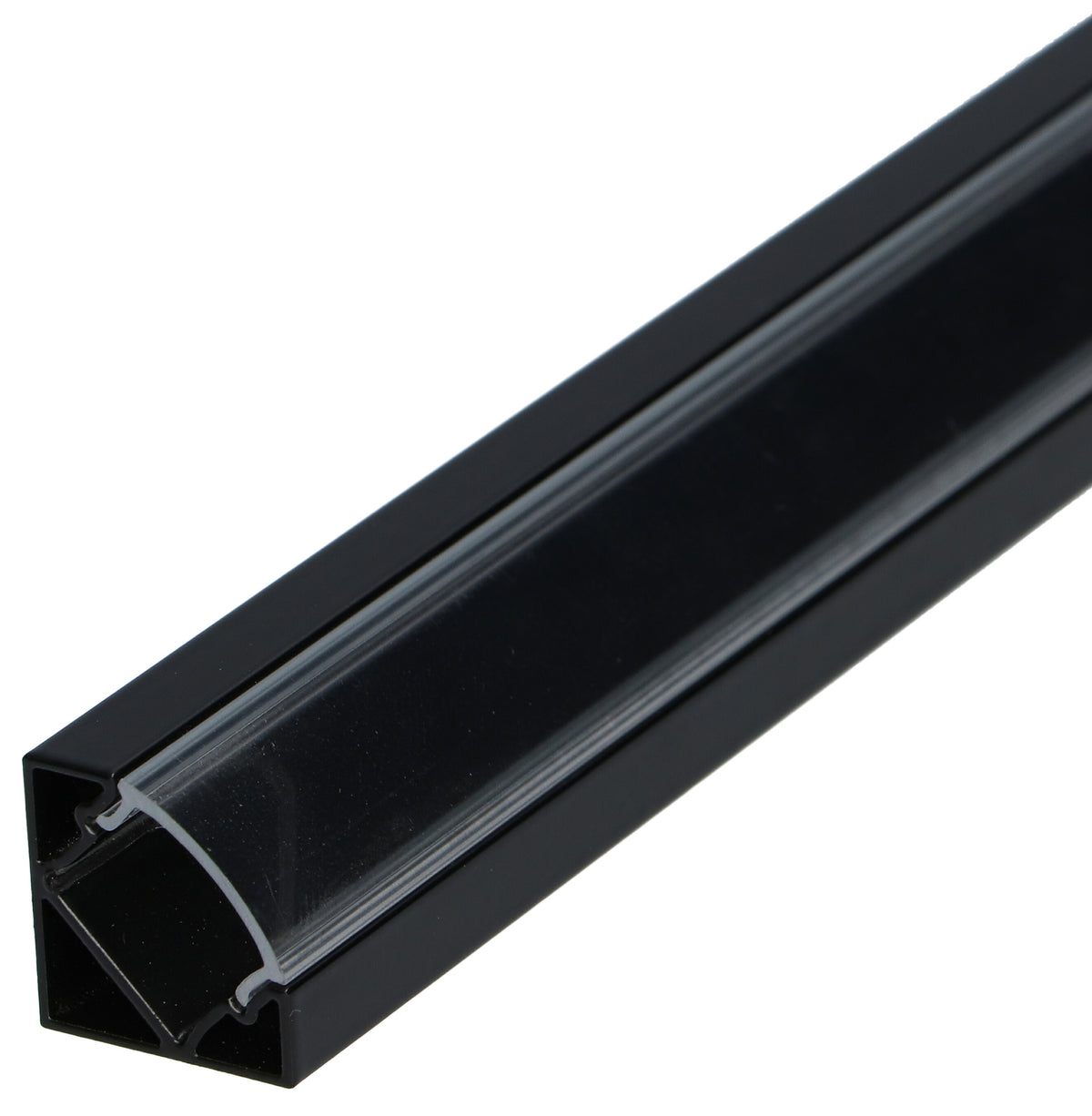 Profil LED aluminiowy SobkoTEC ST3 2m czarny, narozny 45 stopni, klosz transparentny