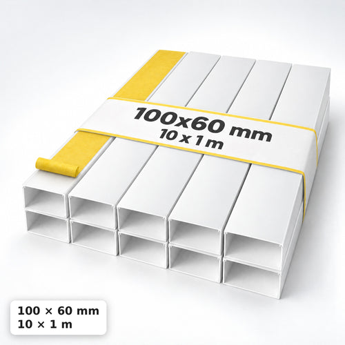 Lišta na kabely 100×60 mm bílá – největší kabelová lišta 1 m — samolepicí