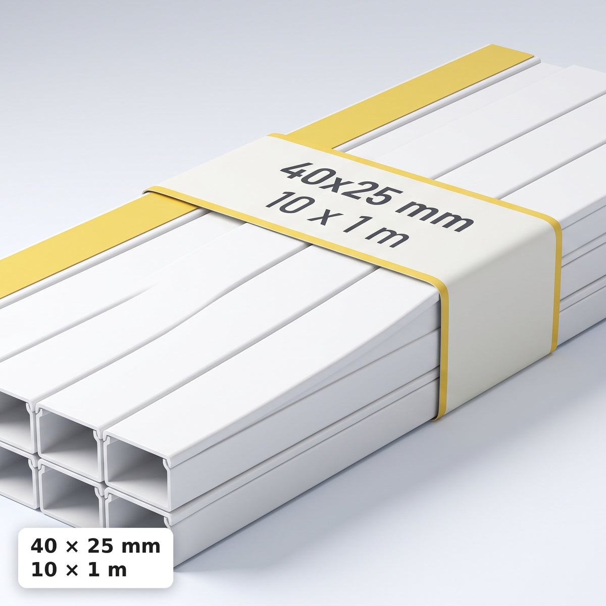 Lišta na kabely 40 × 25 mm bílá – samolepicí kabelová lišta 1 m — samolepicí