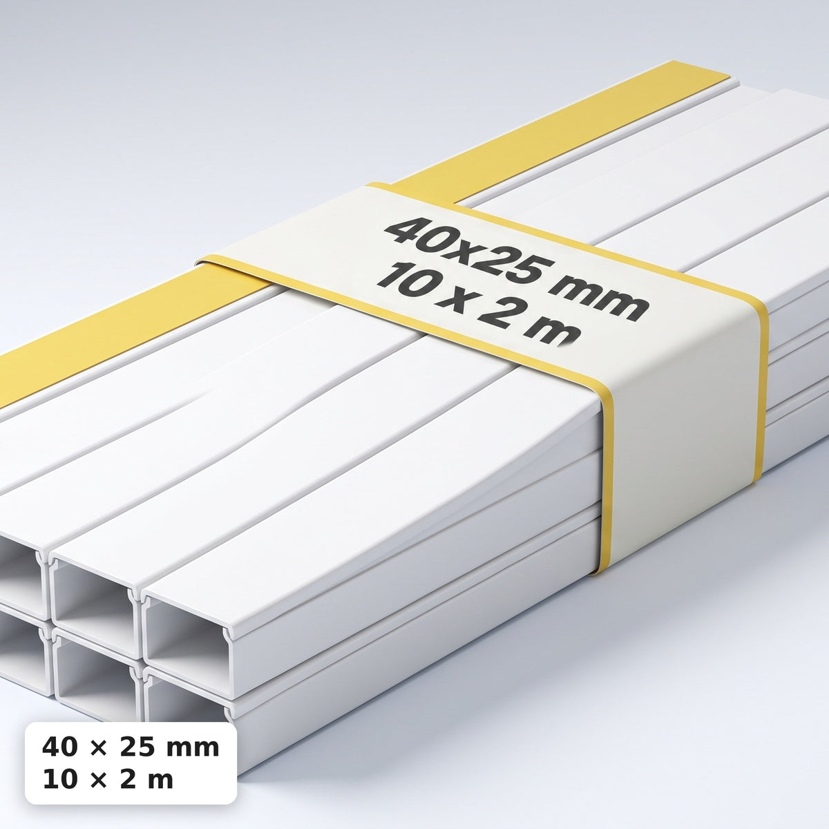 Lišta na kabely 40 × 25 mm bílá – samolepicí kabelová lišta 2 m — samolepicí